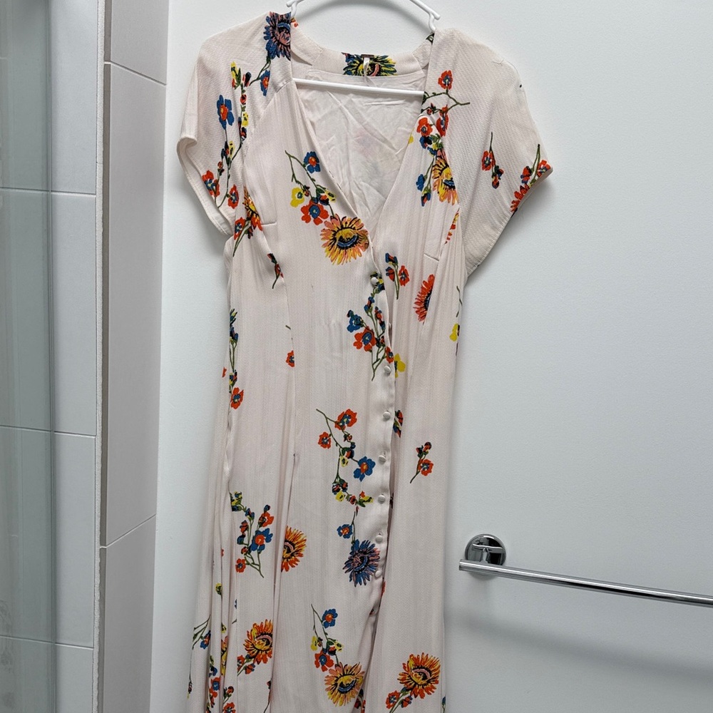 Free People Cream Floral Maxi Dress